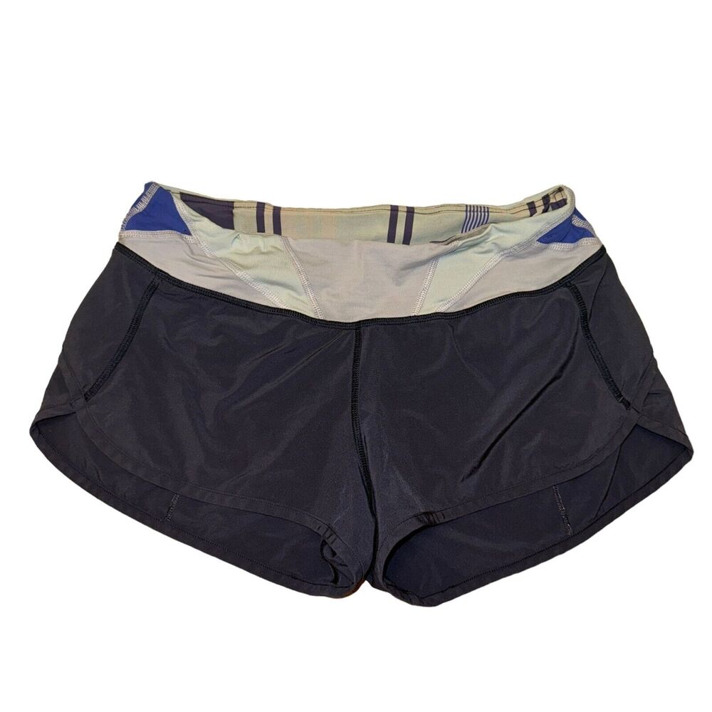 Lululemon Run Speed Short Size 6 Cadet Blue Su14 Quilt 28 4 Way Stretch Low Rise